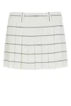 Miu Miu Printed Crepe Mini Skirt In Stripped