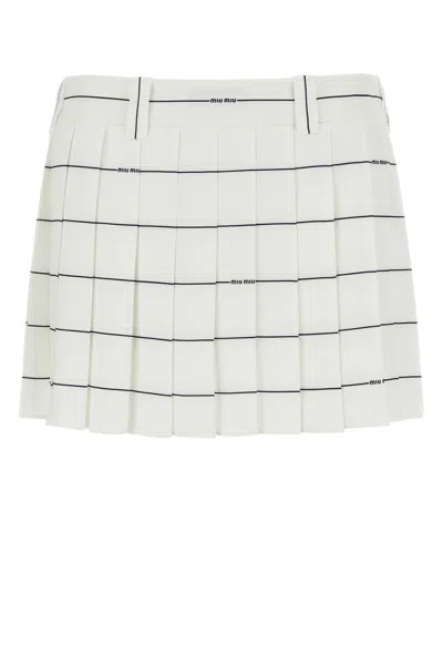MIU MIU MIU MIU PRINTED CREPE MINI SKIRT