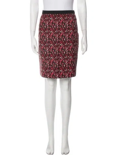 Pre-owned Miu Miu Printed Knee-length Skirt In Red