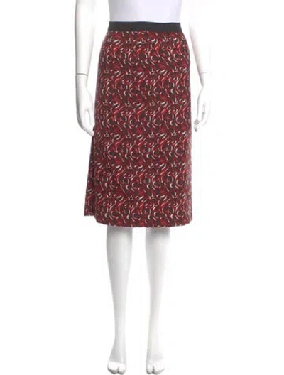 Pre-owned Miu Miu Printed Knee-length Skirt In Red
