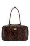 Miu Miu Medium Beau Printed Leather Shoulder Bag In Brown