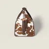 Miu Miu Printed Leather Handbag In Brown