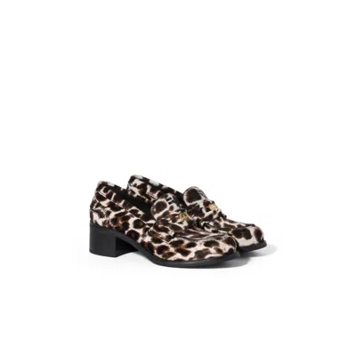 Miu Miu Printed Leather Loafers In Animal Print