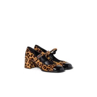 Miu Miu Printed Leather Pumps In Multi