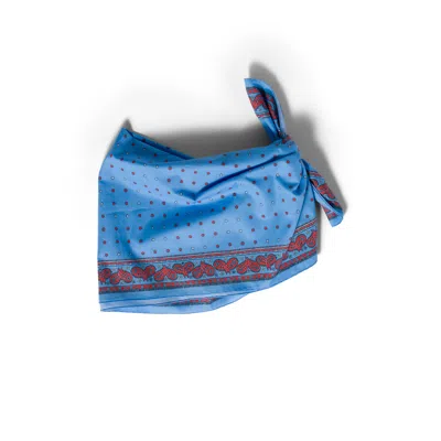 Miu Miu Printed Poplin Scarf In Blue