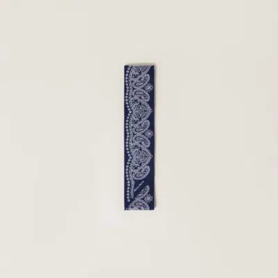 Miu Miu Printed Poplin Scarf In Blue