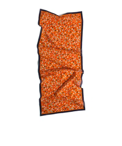 Miu Miu Printed Poplin Scarf In Orange