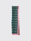 Miu Miu Rectangular Scarf Soft Texture Geometric Pattern In Blue