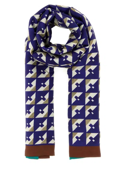 MIU MIU MIU MIU PRINTED SILK FOULARD SCARF