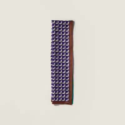 Miu Miu Printed Silk Scarf In Multi