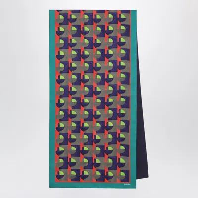 Miu Miu Printed Silk Scarf In Multi