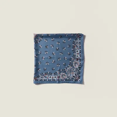 Miu Miu Printed Silk Scarf In Multi
