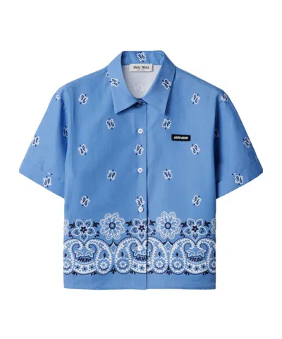 MIU MIU MIU MIU PATTERN-PRINTED SHORT-SLEEVED SHIRT