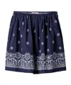 Miu Miu Cornflower Print Slubbed Poplin Skirt