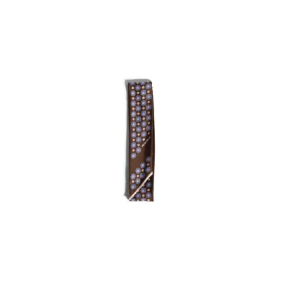 Miu Miu Printed Twill Scarf In Cocoa/pervinca