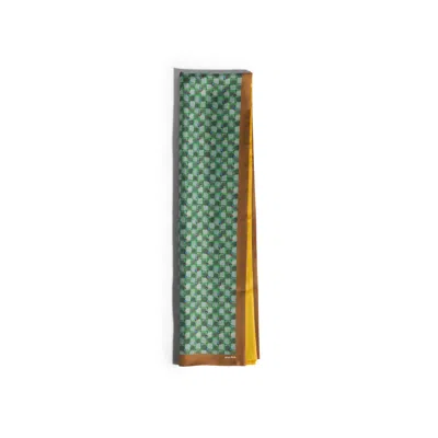 Miu Miu Printed Twill Scarf In Green