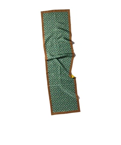 Miu Miu Printed Twill Scarf In Green