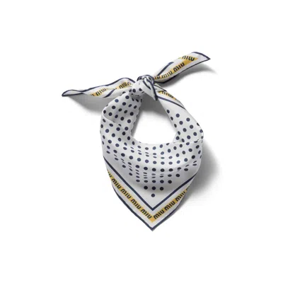 Miu Miu Printed Twill Scarf In Multi