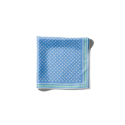 Miu Miu Printed Twill Scarf In Periwinkle/jade