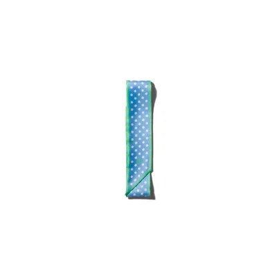 Miu Miu Printed Twill Scarf In Periwinkle/jade