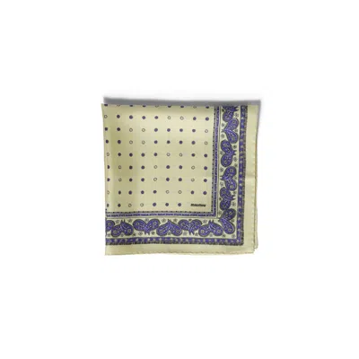 Miu Miu Printed Twill Scarf In Pollen Yellow/royal Blue
