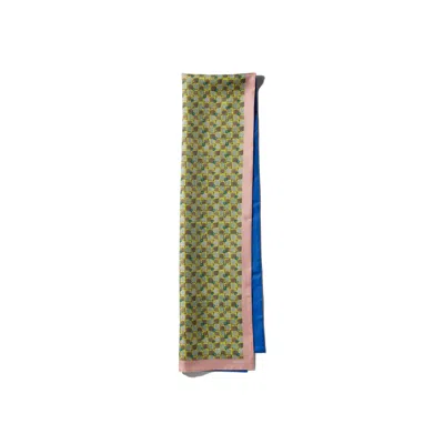 Miu Miu Printed Twill Scarf In Topaz/periwinkle