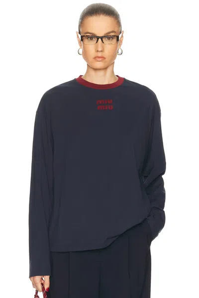 Miu Miu Pullover Sweater In Blue