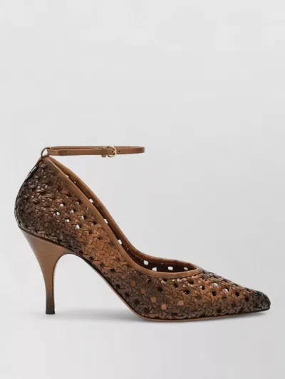 Miu Miu Pumps Ankle Strap Pointed Toe Woven Design
