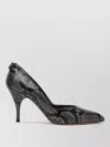Miu Miu Ardesia Pumps In Ayers Python-print Leather In Black