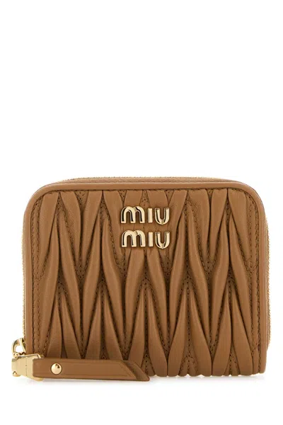 Miu Miu Purple Leather Coin Purse In Pattern