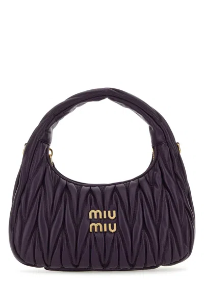 Miu Miu Purple Nappa Leather Handbag