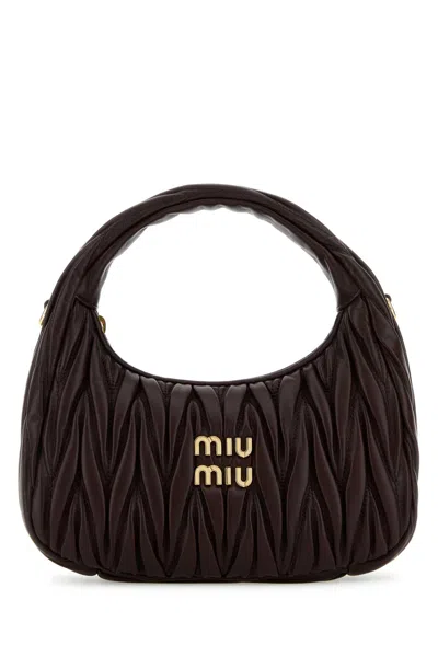 Miu Miu Purple Nappa Leather Wander Handbag