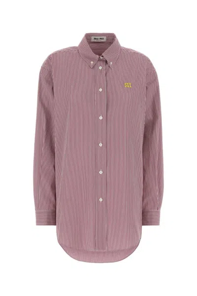 Miu Miu Purple Oversized Stripes Shirt