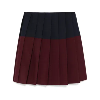 Miu Miu Purple Skirts - Pleated Skirts Women In Burgundy