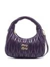 Miu Miu Purple Wander Matelass Shoulder Bag In Purple