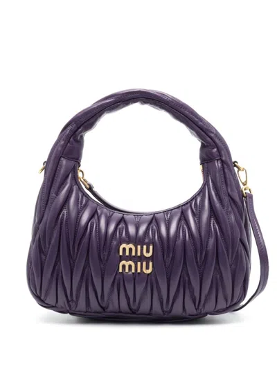 Miu Miu Purple Wander Matelass Shoulder Bag