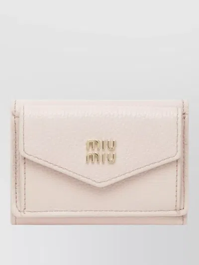 Miu Miu Small Leather Wallet In Blue