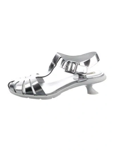 Pre-owned Miu Miu Pvc Sandals In Silver