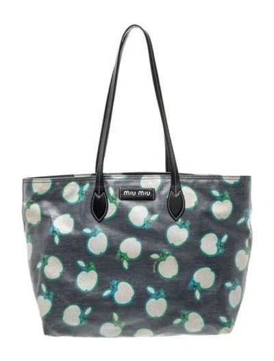 Pre-owned Miu Miu Pvc Tote In Blue