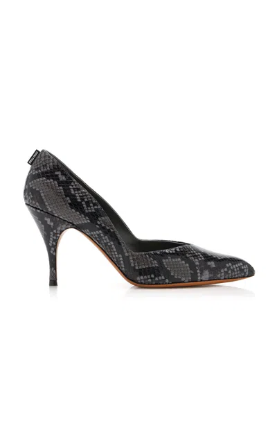 Miu Miu Python-effect Leather Pumps In Animal Print
