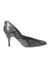 Miu Miu Python-print Ayers Leather Pumps In Black