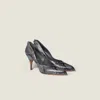 Miu Miu Python-print Ayers Leather Pumps In Gray