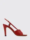 Miu Miu Python Print Leather Heeled Sandals In Red