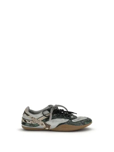 MIU MIU MIU MIU PYTHON PRINT LEATHER SNEAKER