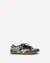 Miu Miu Gymnasium Technical Fabric And Python-print Ayers Leather Sneakers In Gray