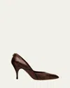 Miu Miu Python-printed Leather Pumps In Brown