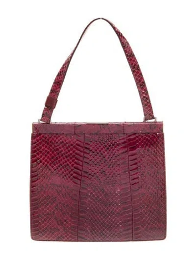 Pre-owned Miu Miu Python Top Handle Bag Vintage In Pink