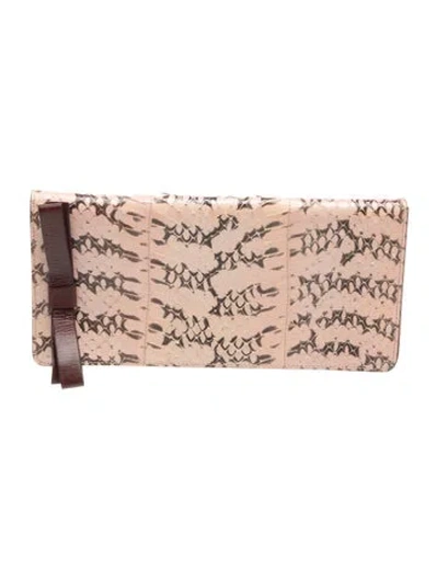 Pre-owned Miu Miu Python Whips Fiocchi Pochette Vintage In Pink