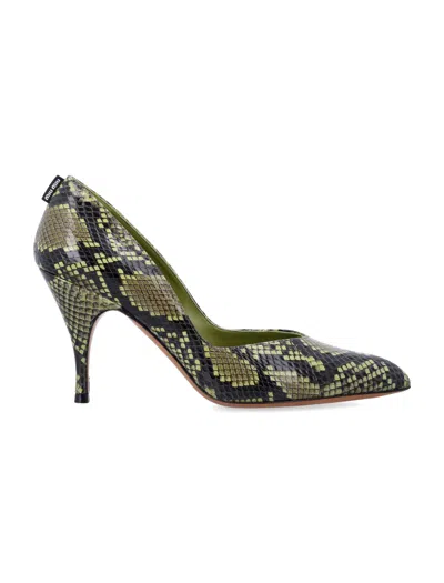 MIU MIU MIU MIU PYTHON-PRINT AYERS LEATHER PUMPS WITH 85 MM HEEL