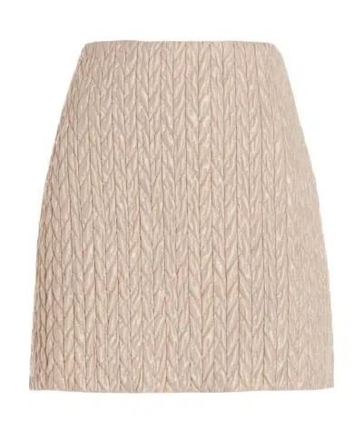 Miu Miu Quilted A-line Skirt In Nude